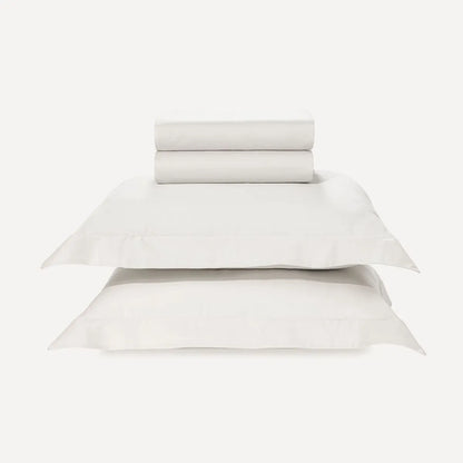 Juego de Cama Tamaño Queen, 300 hilos, 100 % algodón, blanco Bossa