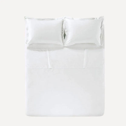 Juego de Cama Tamaño Queen, 200 Hilos, 100 % Algodón, tono blanco