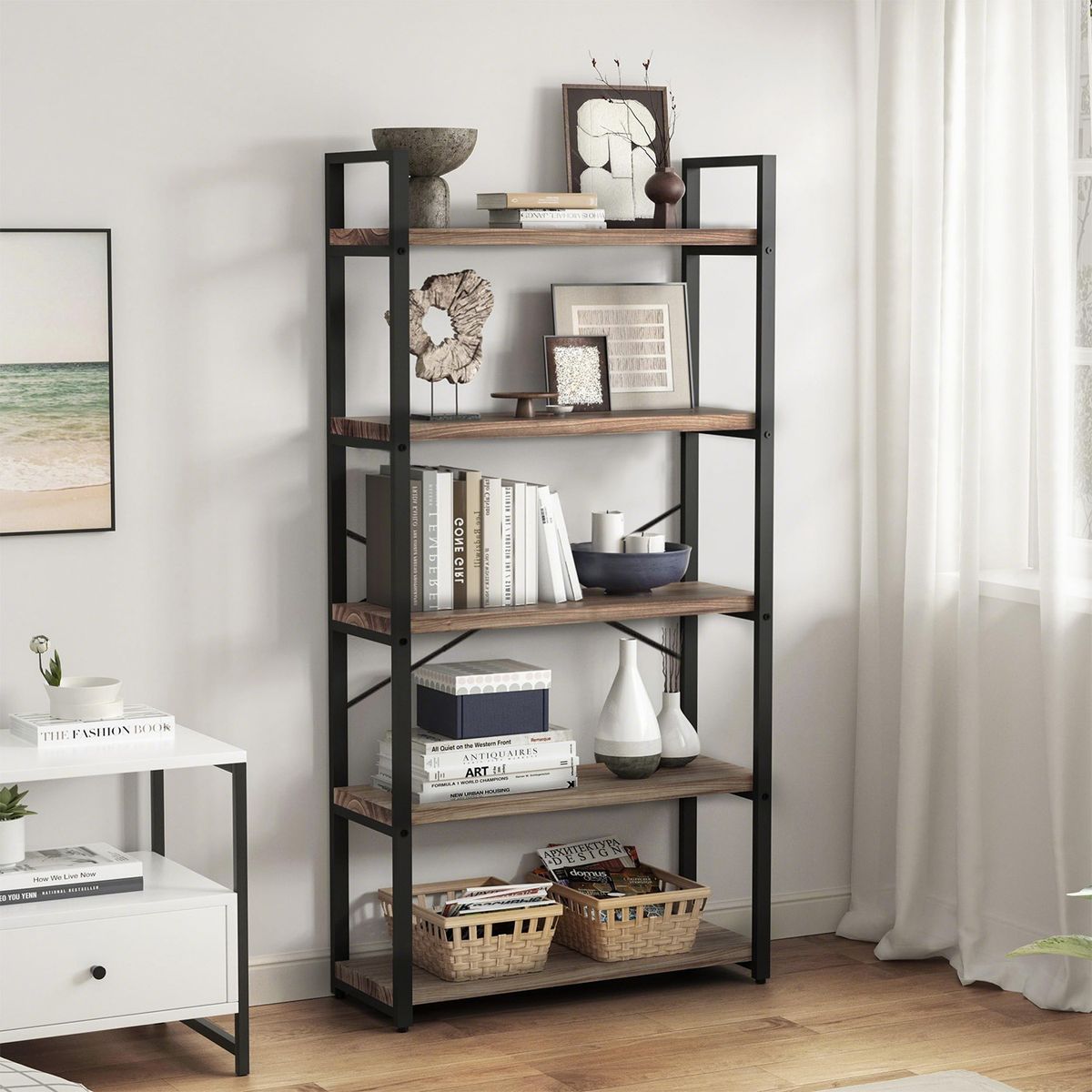 ROHE Estante de 5 Repisas Multiuso 152x72x33cms Marrón